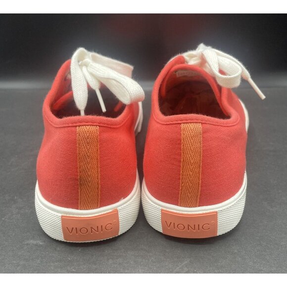 Vionic Oasis Canvas Lace Up Comfort Shoe Fashion  Sneaker Size 10  Bright Poppy - Picture 4 of 7